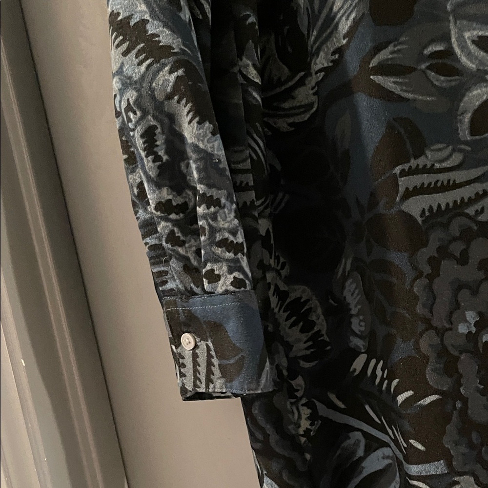 LOFT Blue and Black Patterned Dress - Picture 4 of 11